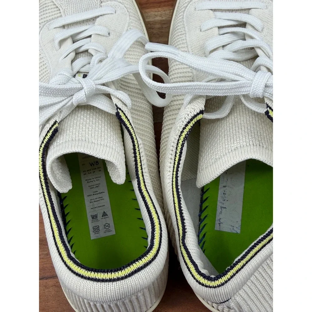 Rothy's RS01 Sneaker Women‎ Size 8 Bone White Lace Up Low Top Sustainable Casual
